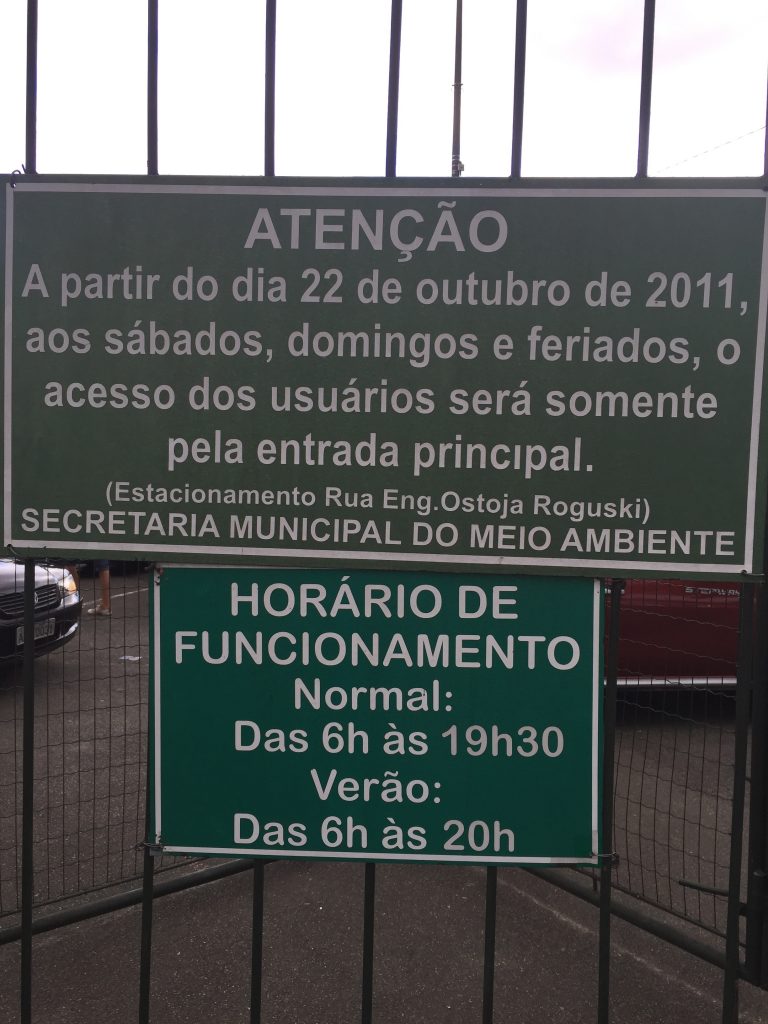 Jardim Botanico de Curitiba - Horario de Funcionamento